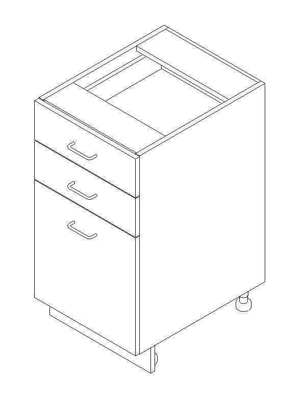 AWI 230 - Base Cabinet - 3 Drawer