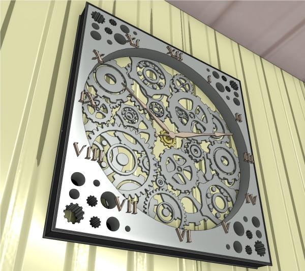 Wall Clock with gears