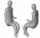 Person sitting - simple 3D gestural form