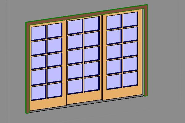 3 Panel Glass Slider w Trim