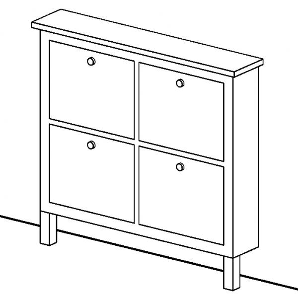 Ikea Hemnes 4 Compartment Shoe Cabinet