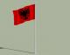 Albanian Flag with Flag Pole