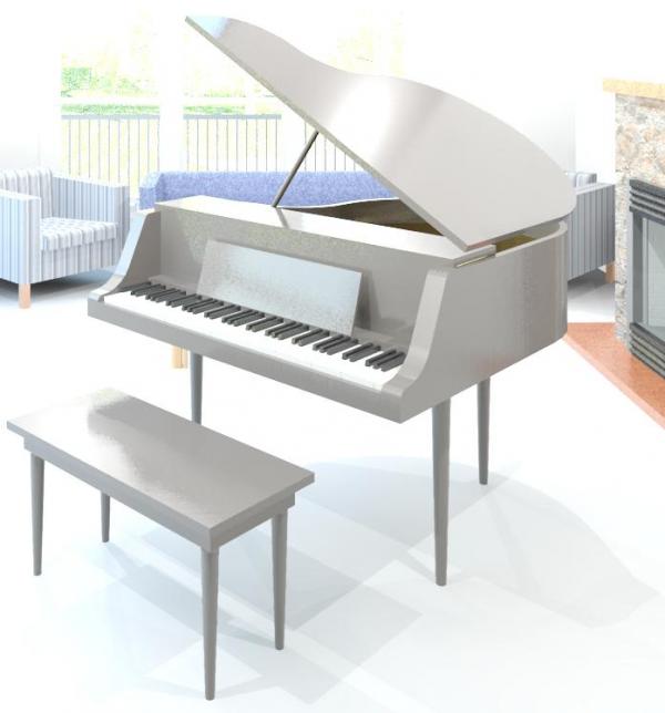 Object Baby Grand Piano (Revit 2015)