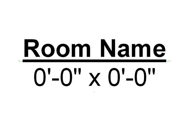 Room Tag with line for room dimension