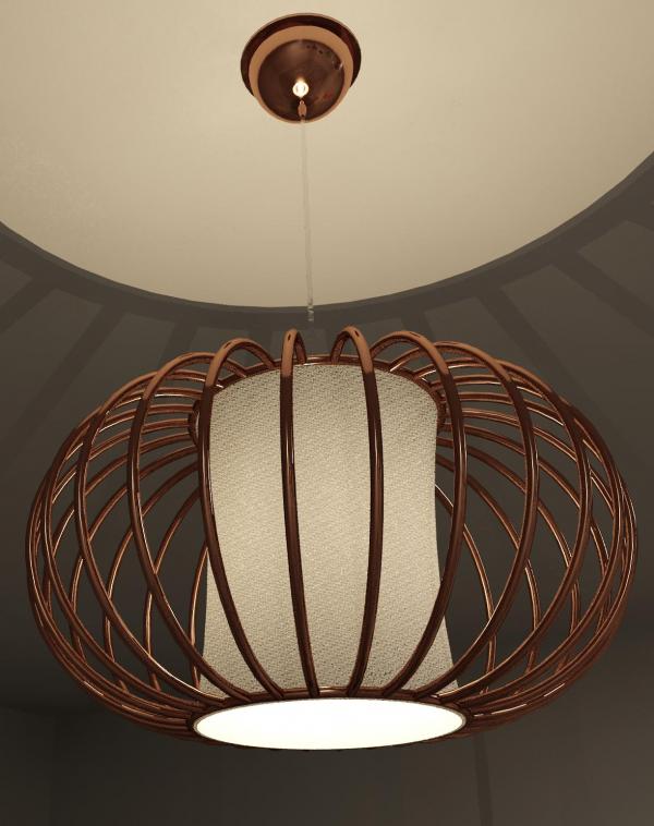 Copper Frame Parchment Light Pendant