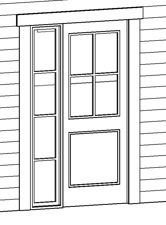 Door With Sidelight and Adjustable Swing