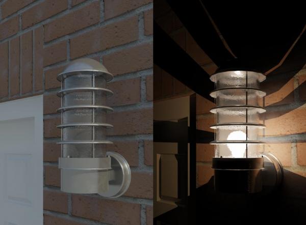 Searchlight Jupiter Stainless Steel Outdoor Wall Light