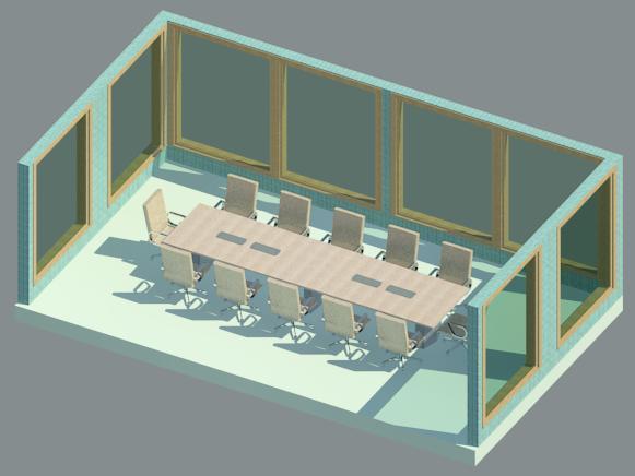 revit 2011 conference table with chairs