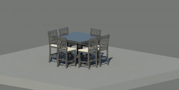 Dining Table and Chairs (Bar height) - Table