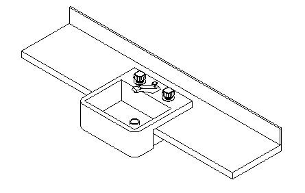 Lavatory with counter top