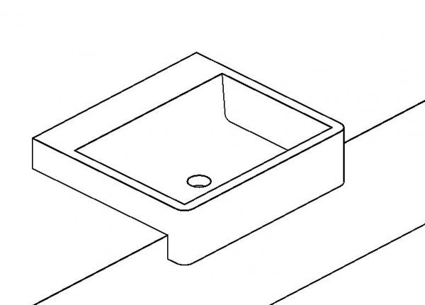 Semi recessed wash basin based on Roca - Diverta wash basin