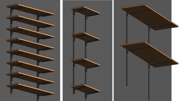 RevitCity com Object Parametric wall  mounted shelves