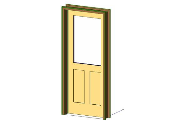 Ext-Single-Half Glass-Colonial Reg Casing Door