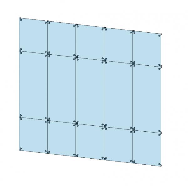 Seamless Curtain Panel w Angled Standoffs