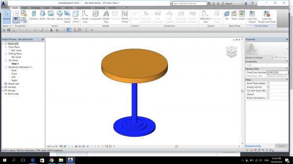 Bar table with parameter