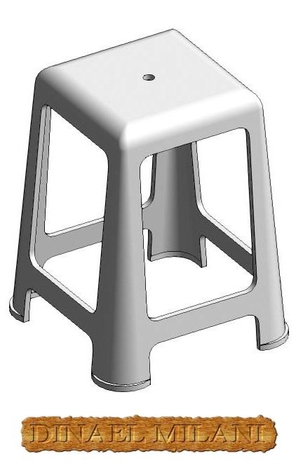 Banqueta plástica retangular