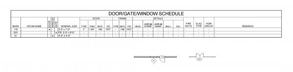 Associated Door Panel with Door/Window/Gate Schedule