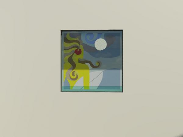 Surfer stained glass window