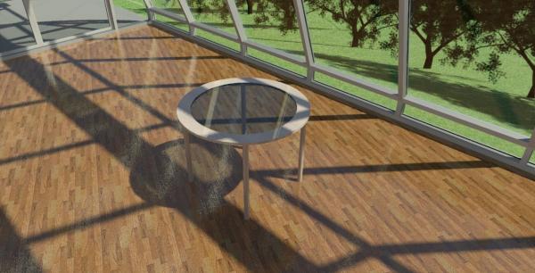 Table with glass center