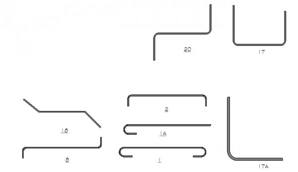 2D Rebar Bend Types