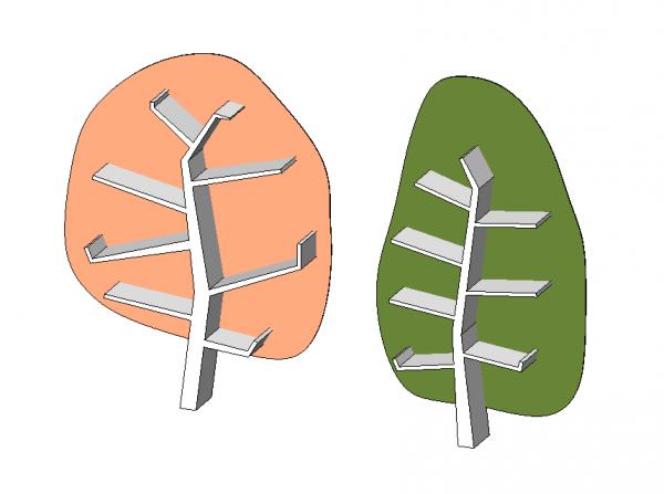 tree-shaped bookshelves