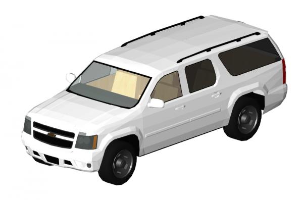 3d Chevy Suburban white