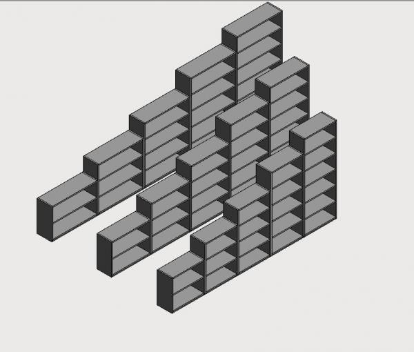 Commercial steel bookcase - Parametric