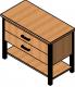 Mueble con 2 cajones + 1 estante - Paramétrico