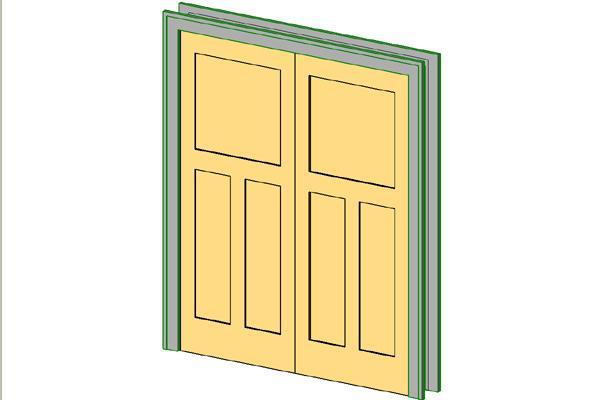 Int-Dbl-3 Panel-Craftsman Casing