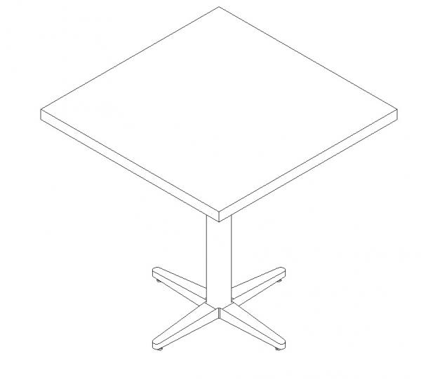 Table_Restaurant_Rectangular Adjustable Top_Single Spider Base Revit 2018