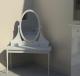 Dressing table with mirror, white