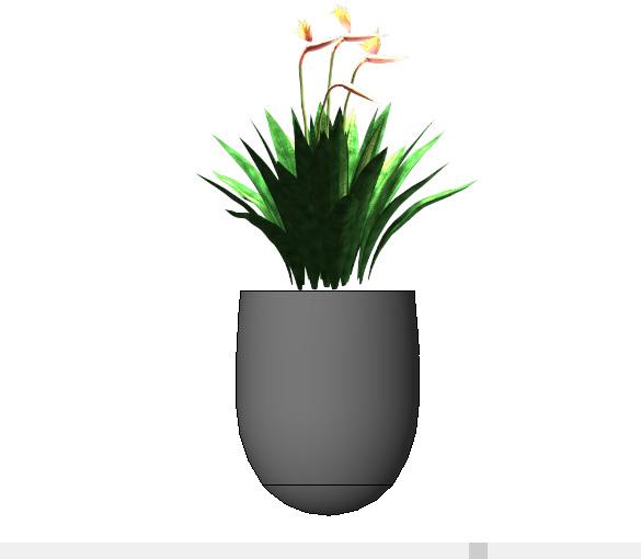 Tall Concrete Planter with Plant