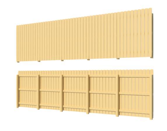 Linear Wood Fence - 6 ft boards