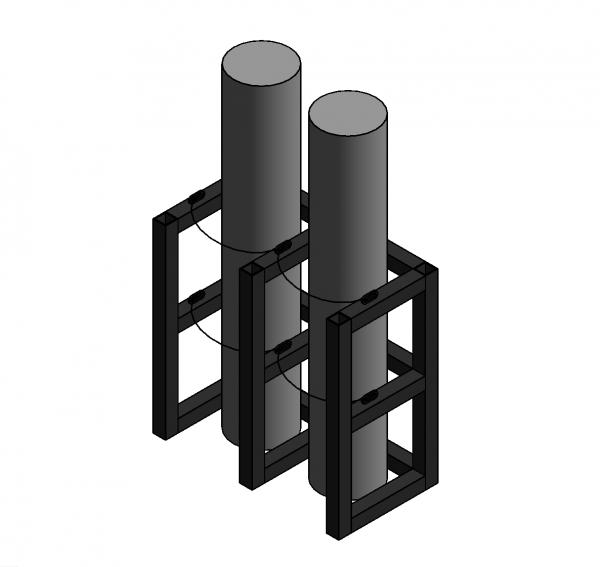 Gas Cylinder Rack, 2 Tanks (2x1), USAsafety.com