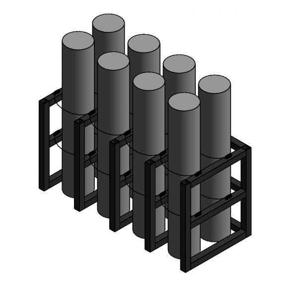 Gas Cylinder Rack, 8 Tanks (4x2), USAsafety.com