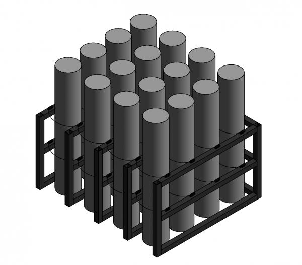 Gas Cylinder Rack, 16 Tanks (4x4), USAsafety.com