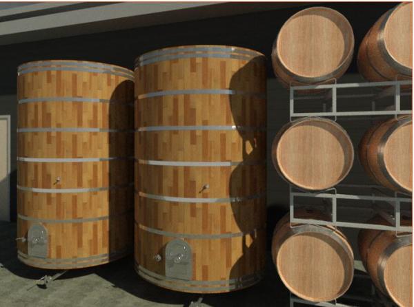 Stackable Barrel rack with barrels