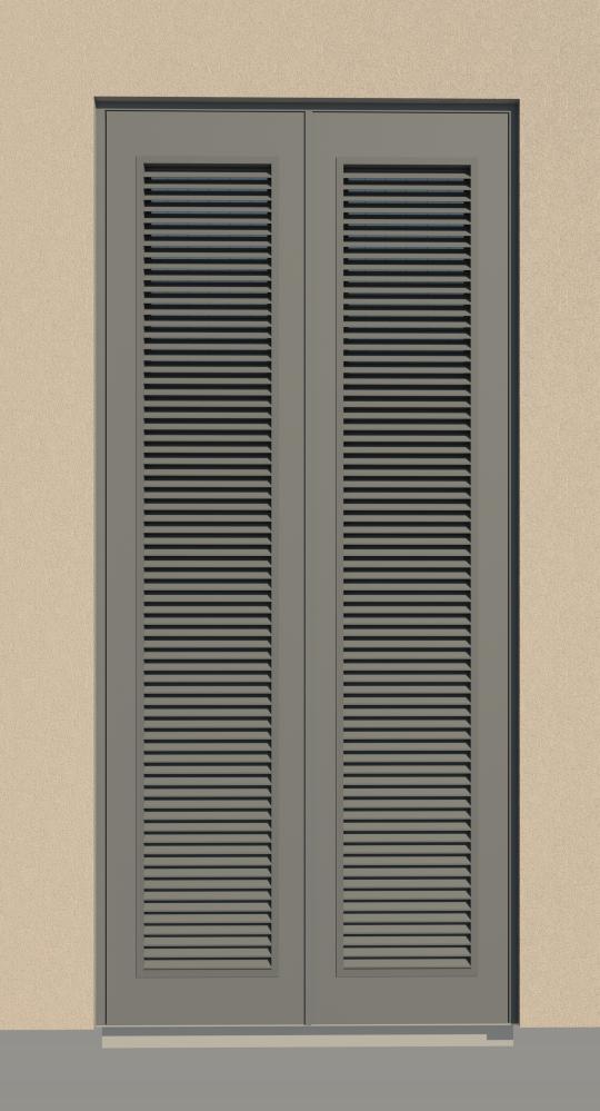 Steel d/door with Louvres and back mesh panel