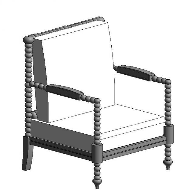 Traditional Lounge chair with detail