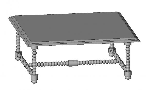 Traditional Coffee table with leg detail
