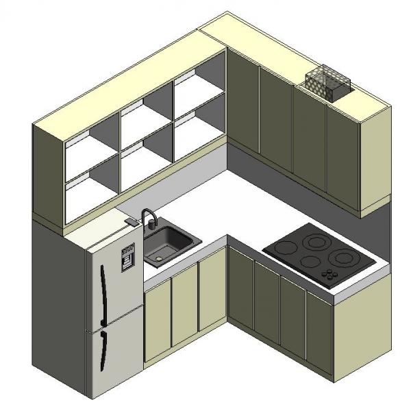 Kitchen Cabinet - L-Type (1.85 m X 2.20 m)