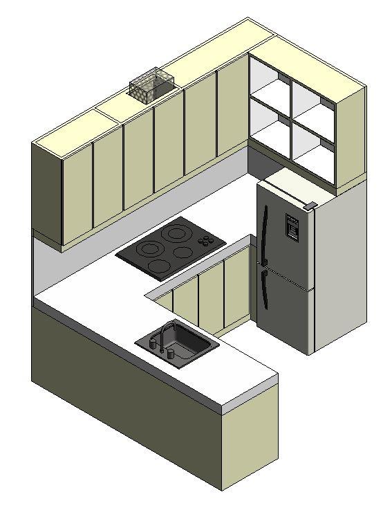 Kitchen Cabinet - U-Type (2.50 m X 2.20 m)