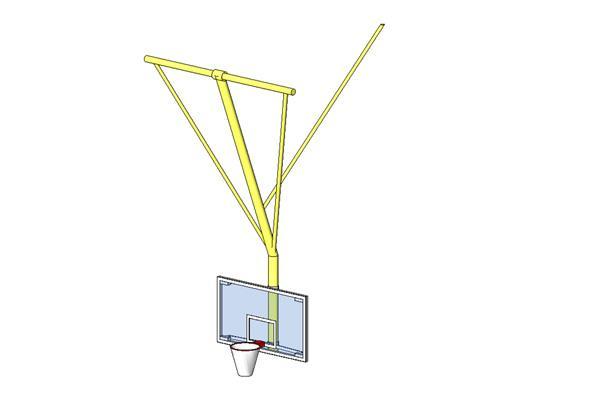 Rear-Folding Basketball Backstop