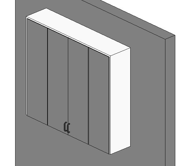 Wall cabinet  - 4 panel bi-fold door