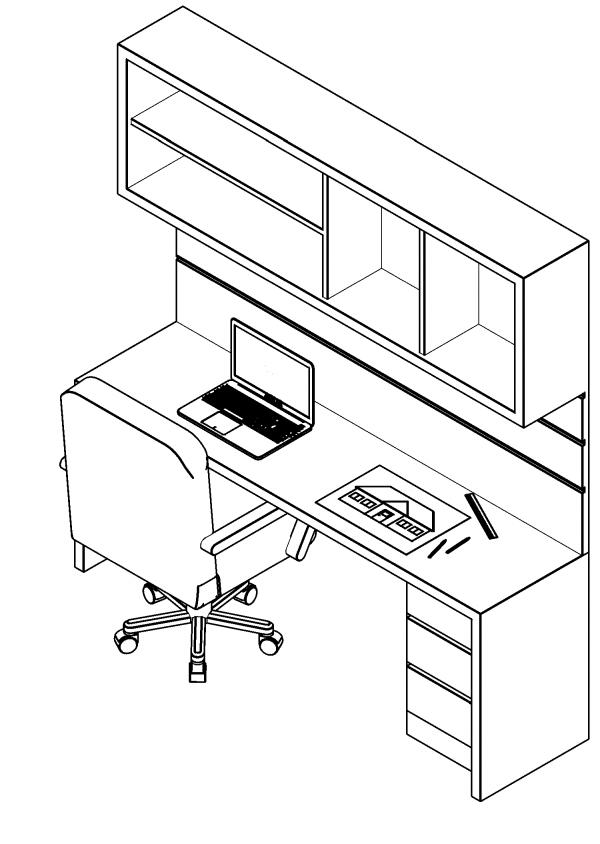 Etapa Parcial hierro RevitCity.com | Object | Office Table - Escritório- Escrivaninha - LED -  REVIT 2019
