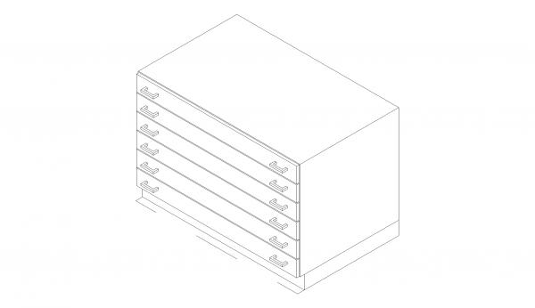 Base Cabinet- 6 drawers/ flat file cabinet