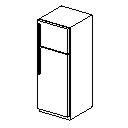 Refridgerator with freezer on top