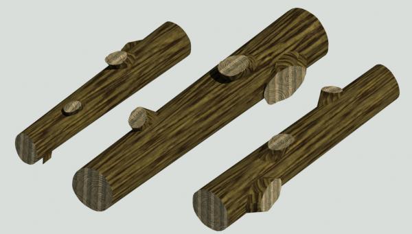Pure Revit Landscape Wood Log Scalable