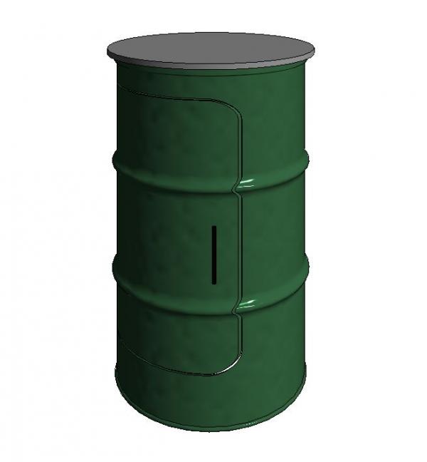 OIL DRUM COCKTAIL/BAR TABLE WITH COOLER