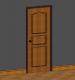 3 Panel Wooden Door with Trim - Ex Macau 1998 - Re upload